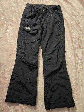 The North Face HyVent Black Cargo Snow Pants Ski Snowboard Waterproof Size Med